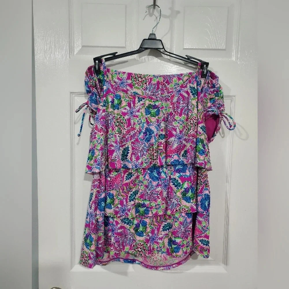 NWT Stella Parker Collection Plus Size Multicolor Floral Two Piece Swim Size 18W